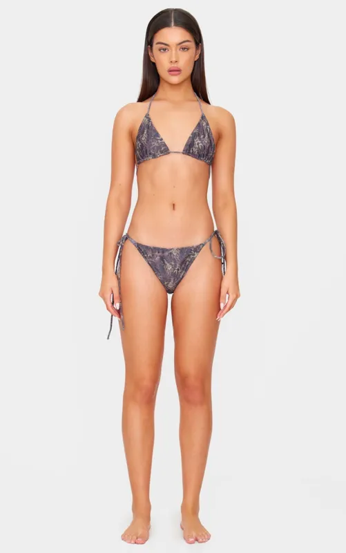 Brown Animal Printed Tie Side Bikini Bottoms sold by Pretty Little Thing
