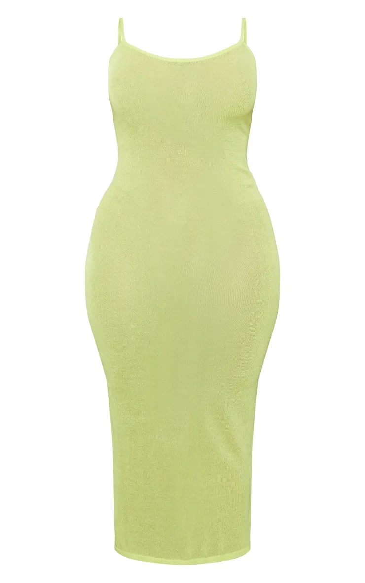 Shape Lime Sheer Strappy Maxi Dress sold by Pretty Little Thing product image thumbnail 5