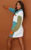 PRETTYLITTLETHING Mineral Blue Contrast Block Detail Sweat Jumper Dress sold by Pretty Little Thing