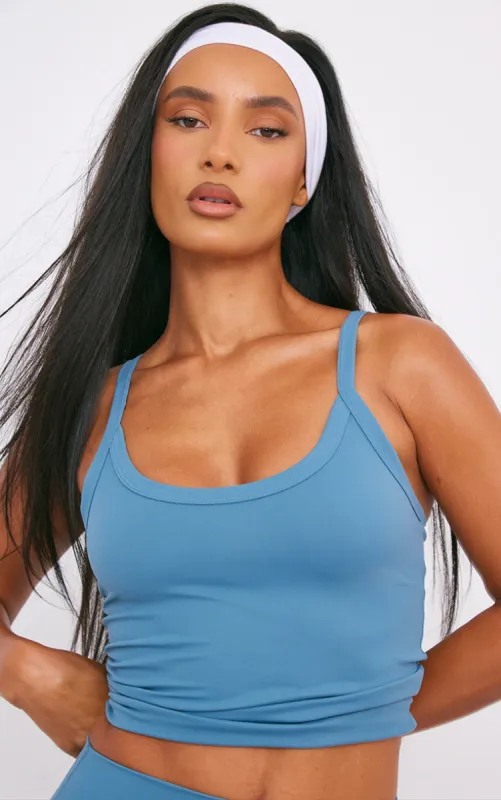 Petrol Sculpt Strappy Gym Vest sold by Pretty Little Thing