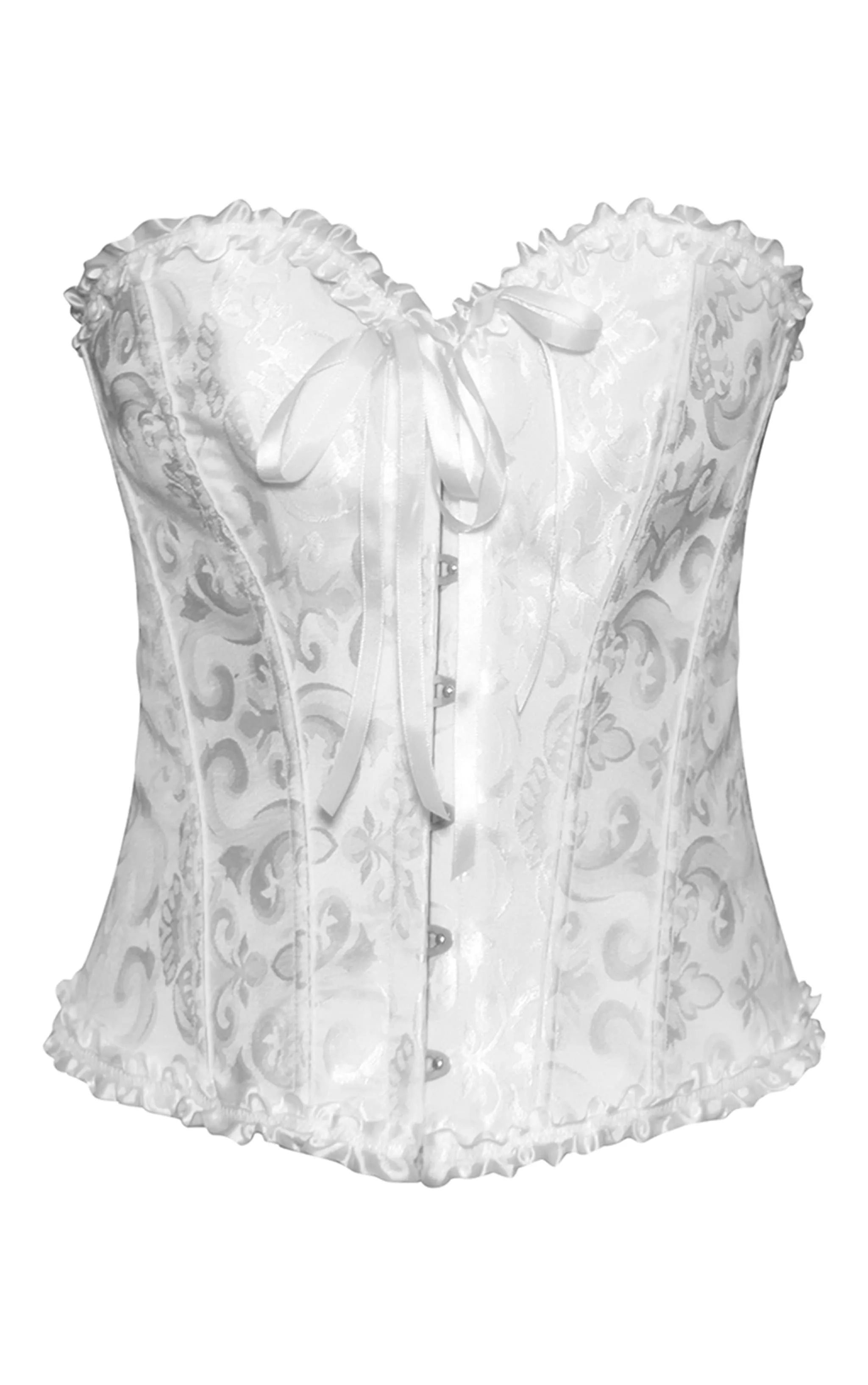 White Lace Up Jacquard Lingerie Corset sold by Pretty Little Thing product image thumbnail 5
