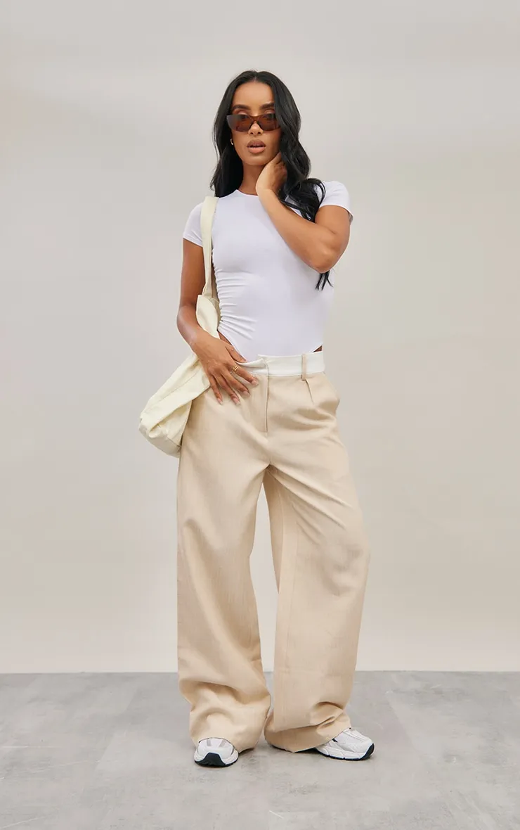 White Basic Slinky Short Sleeve Bodysuit sold by Pretty Little Thing