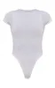 White Basic Slinky Short Sleeve Bodysuit sold by Pretty Little Thing