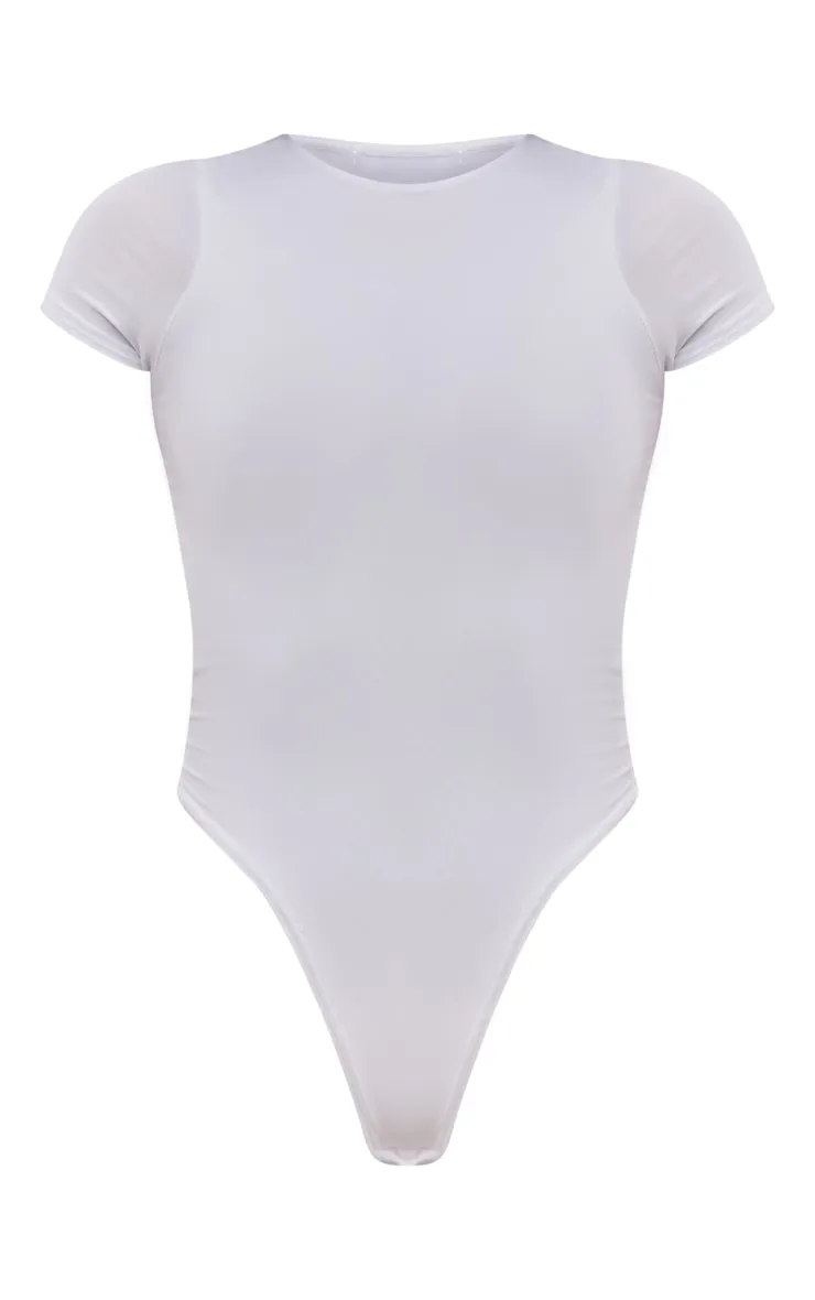 White Basic Slinky Short Sleeve Bodysuit sold by Pretty Little Thing product image thumbnail 5