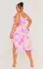 Plus Pink Floral Ruffle Detail Midi Dress sold by Pretty Little Thing