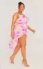 Plus Pink Floral Ruffle Detail Midi Dress sold by Pretty Little Thing