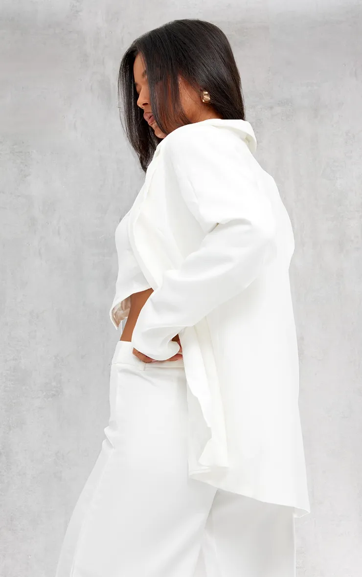 White Woven Oversized Suit Blazer sold by Pretty Little Thing product image thumbnail 2