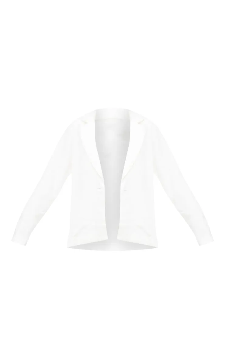 White Woven Oversized Suit Blazer sold by Pretty Little Thing product image thumbnail 5