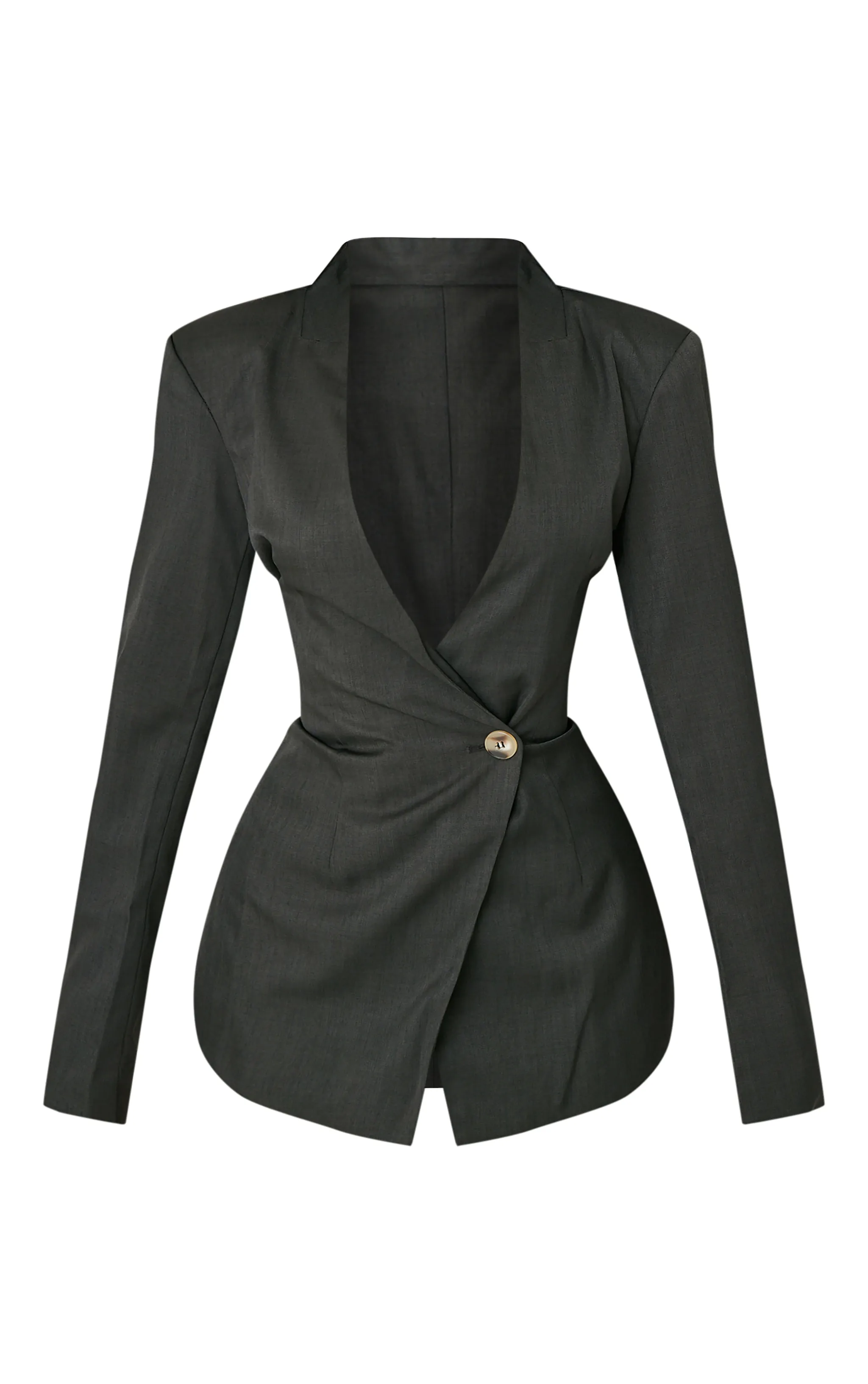 Petite Premium Charcoal Asymmetric Blazer sold by Pretty Little Thing product image thumbnail 5