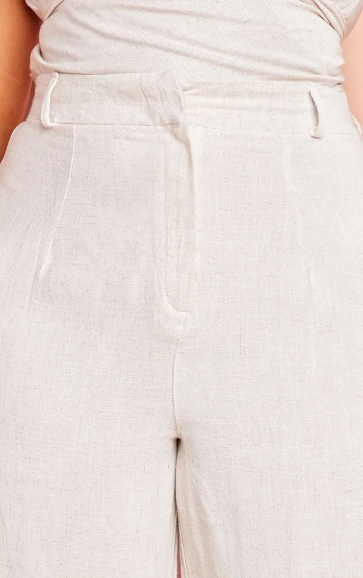 Plus Natural Linen Look Wide Leg Trousers sold by Pretty Little Thing product image thumbnail 4