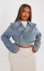 Plus Vintage Mid Wash Cropped Denim Biker Jacket sold by Pretty Little Thing
