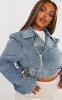 Plus Vintage Mid Wash Cropped Denim Biker Jacket sold by Pretty Little Thing