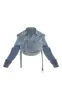 Plus Vintage Mid Wash Cropped Denim Biker Jacket sold by Pretty Little Thing