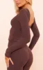 Chocolate Soft Touch Long Sleeve Longline Top sold by Pretty Little Thing