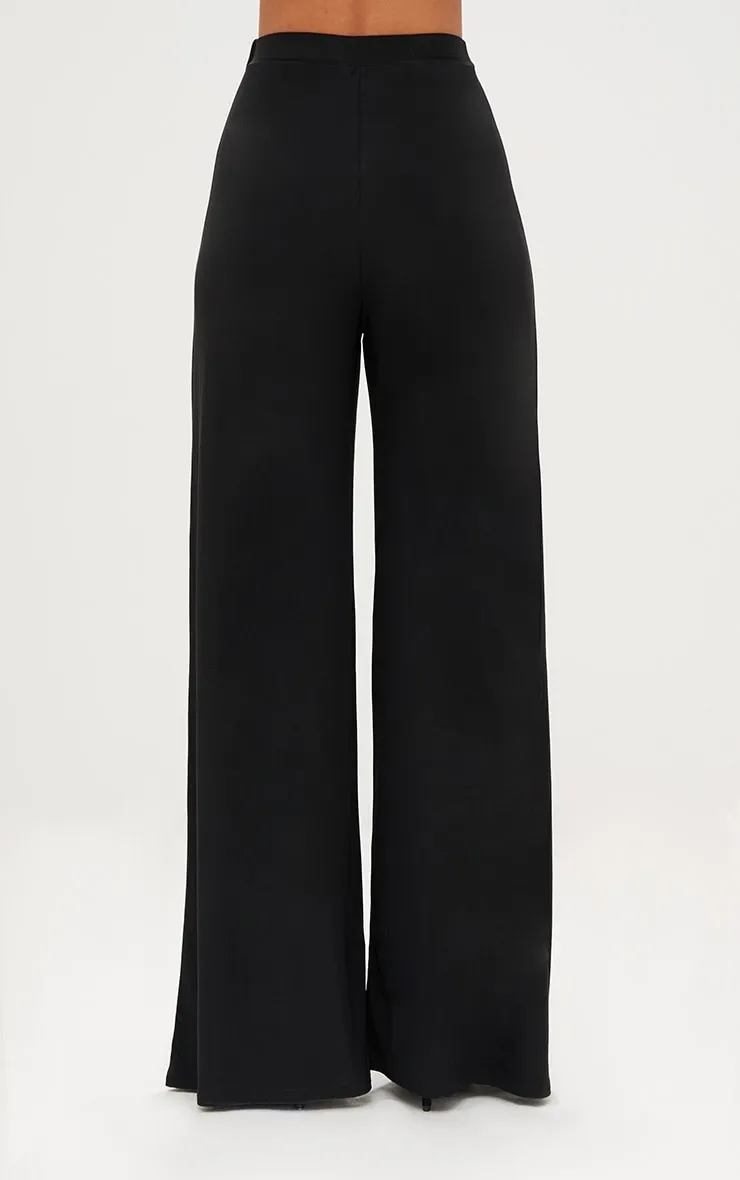Black Slinky Palazzo Trousers sold by Pretty Little Thing product image thumbnail 4