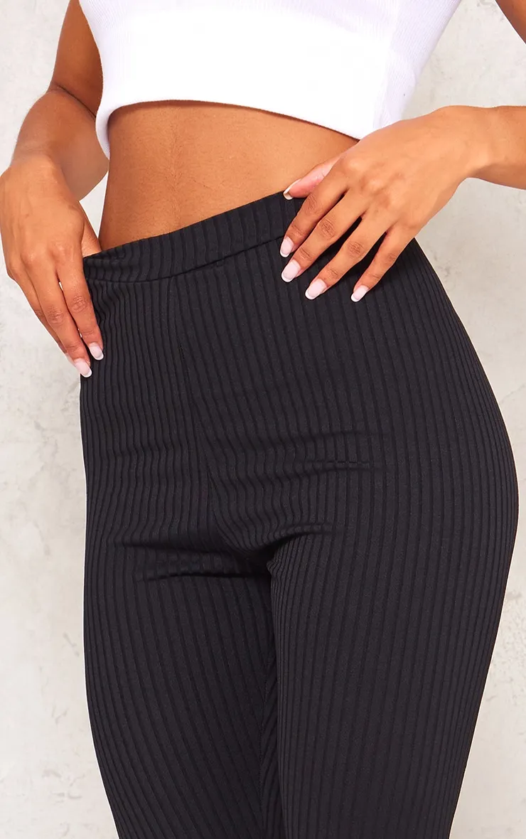 Harlie Black Ribbed High Waisted Leggings sold by Pretty Little Thing product image thumbnail 4
