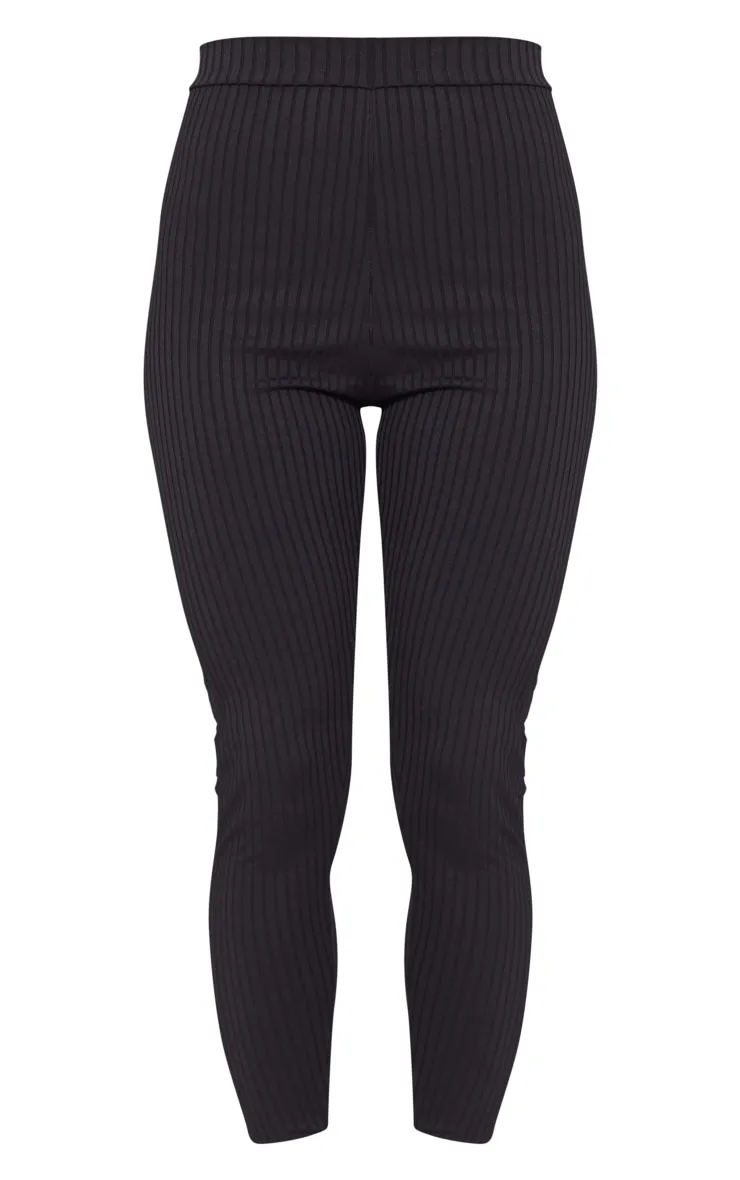 Harlie Black Ribbed High Waisted Leggings sold by Pretty Little Thing product image thumbnail 5
