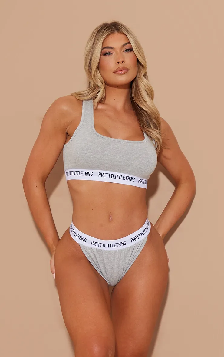 PRETTYLITTLETHING Light Grey Racer Back Bra sold by Pretty Little Thing product image thumbnail 3