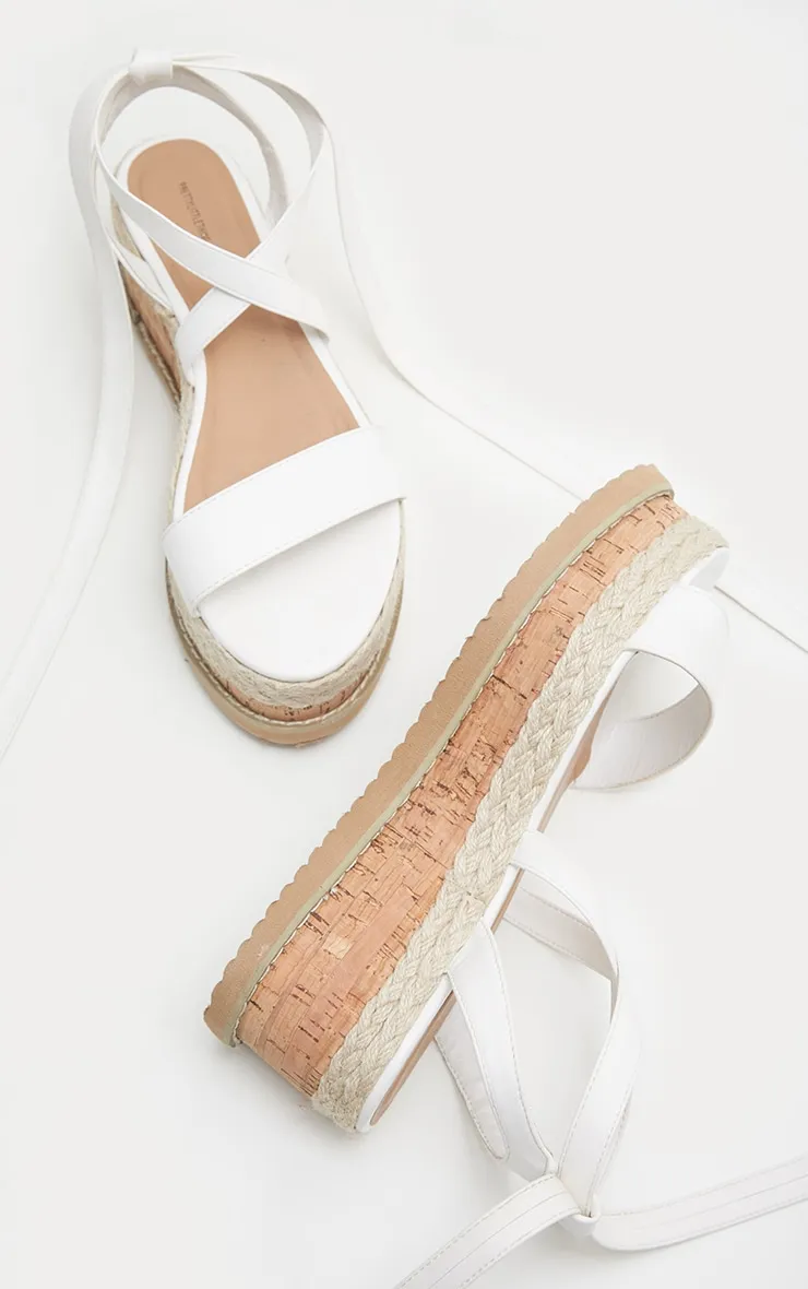 Niella White Espadrille Flatform Sandals sold by Pretty Little Thing product image thumbnail 3