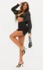 Black Split Mini Skirt sold by Pretty Little Thing