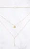 Gold Layered Disk Plunge Necklace sold by Pretty Little Thing
