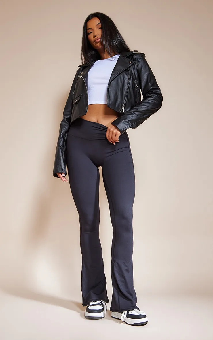 Black Basic Faux Leather Biker Jacket sold by Pretty Little Thing product image thumbnail 3