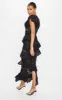 Black Lace Ruffle Detail Maxi Dress sold by Pretty Little Thing