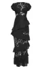 Black Lace Ruffle Detail Maxi Dress sold by Pretty Little Thing