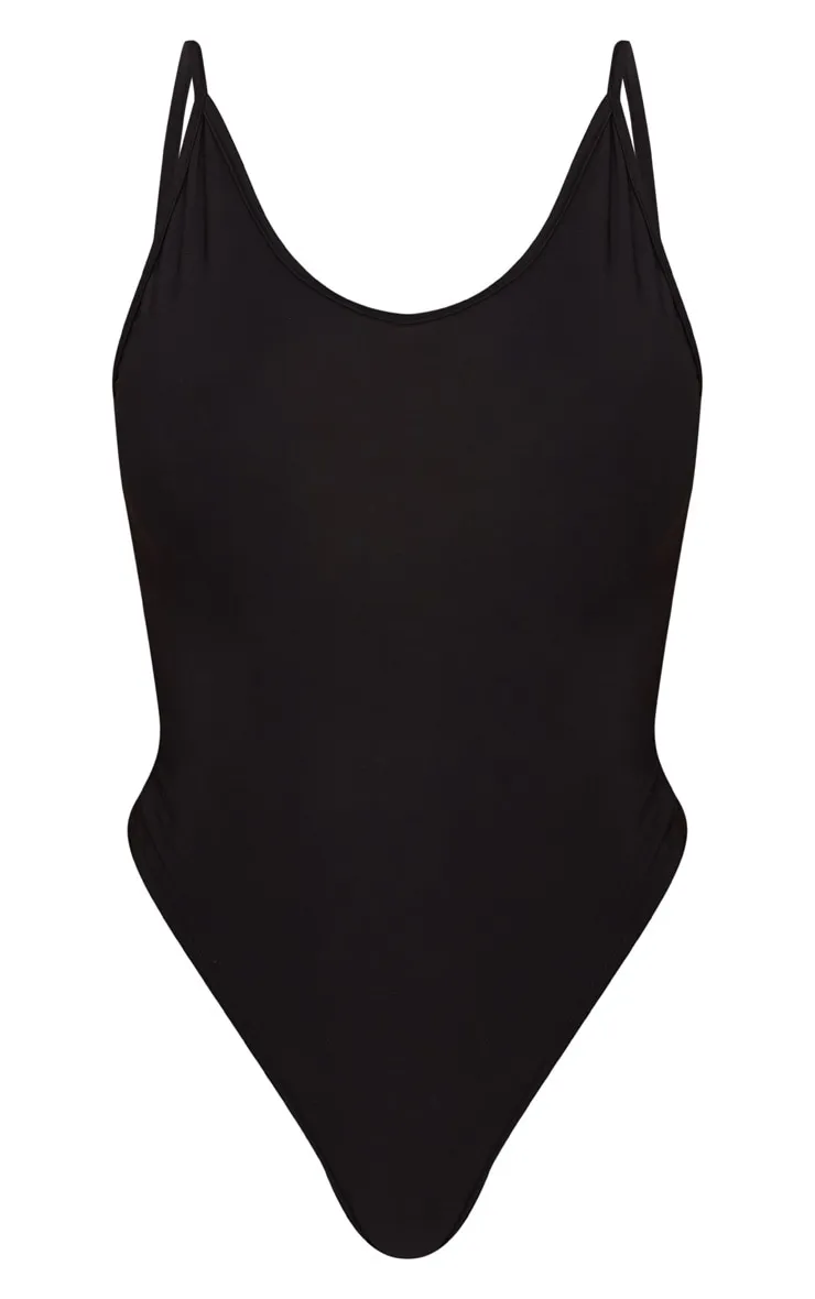 Shape Black Strappy Scoop Back Bodysuit sold by Pretty Little Thing product image thumbnail 3