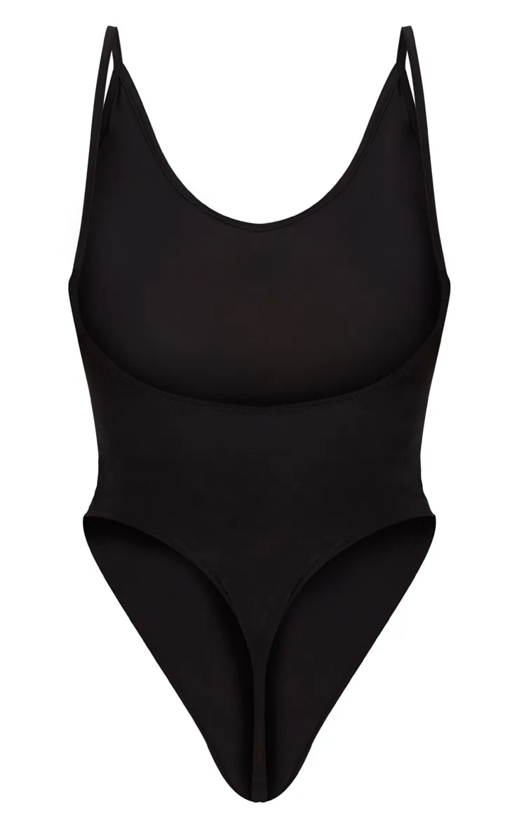 Shape Black Strappy Scoop Back Bodysuit sold by Pretty Little Thing product image thumbnail 4