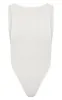 White Crepe Side Boob Thong Bodysuit sold by Pretty Little Thing