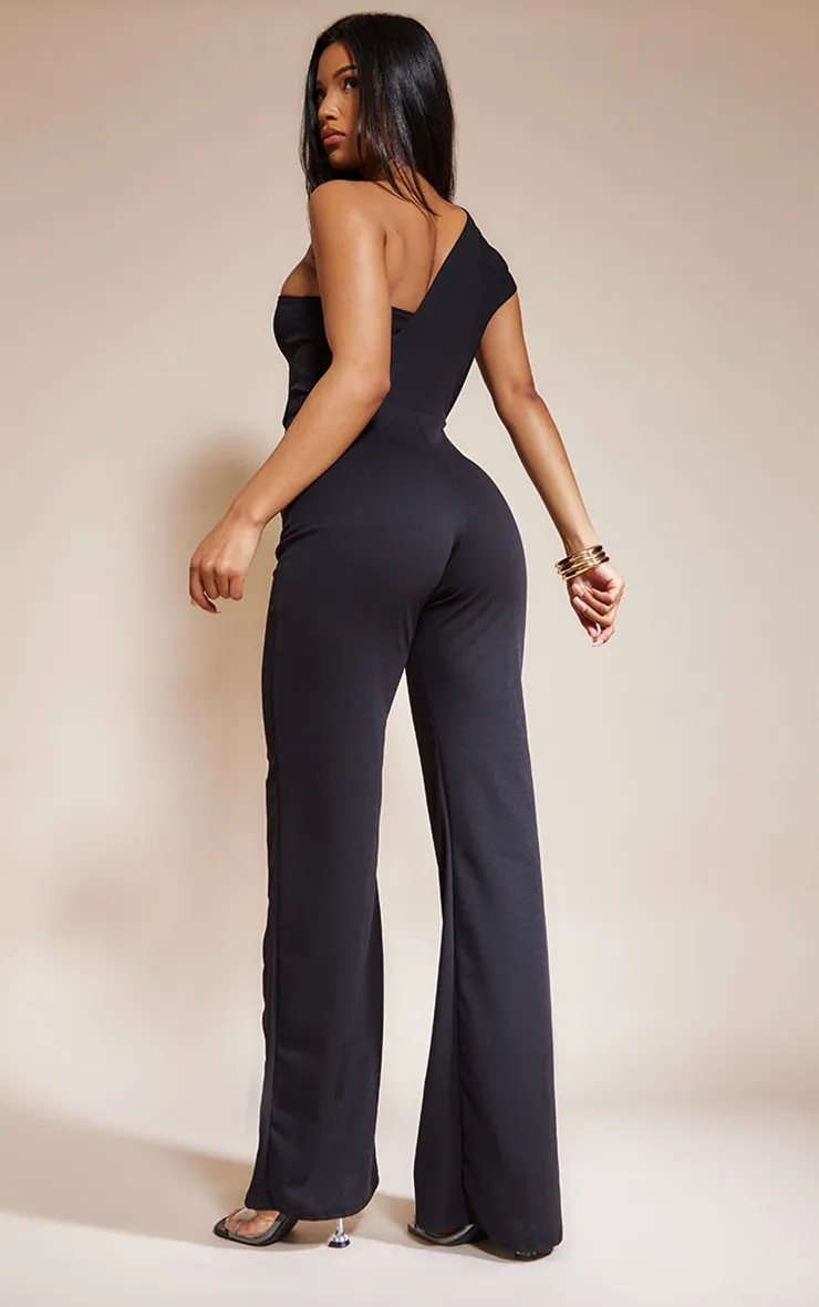 Black Drape One Shoulder Jumpsuit sold by Pretty Little Thing product image thumbnail 2