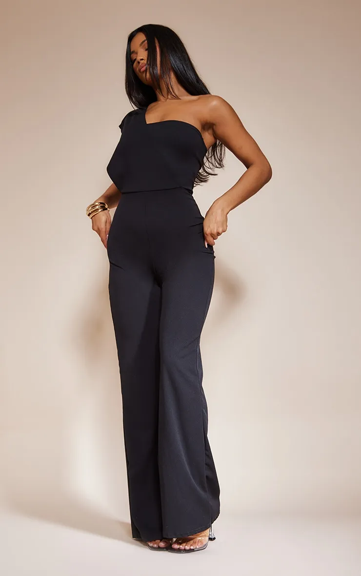 Black Drape One Shoulder Jumpsuit sold by Pretty Little Thing product image thumbnail 3