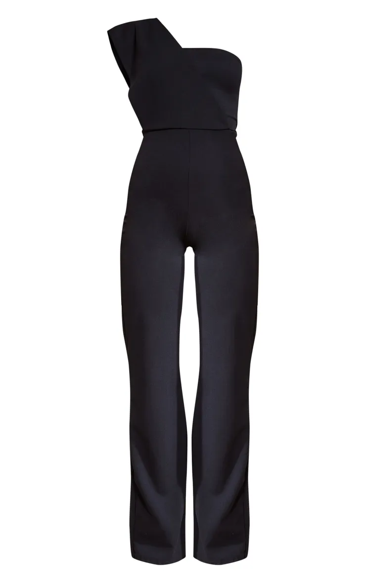 Black Drape One Shoulder Jumpsuit sold by Pretty Little Thing product image thumbnail 5