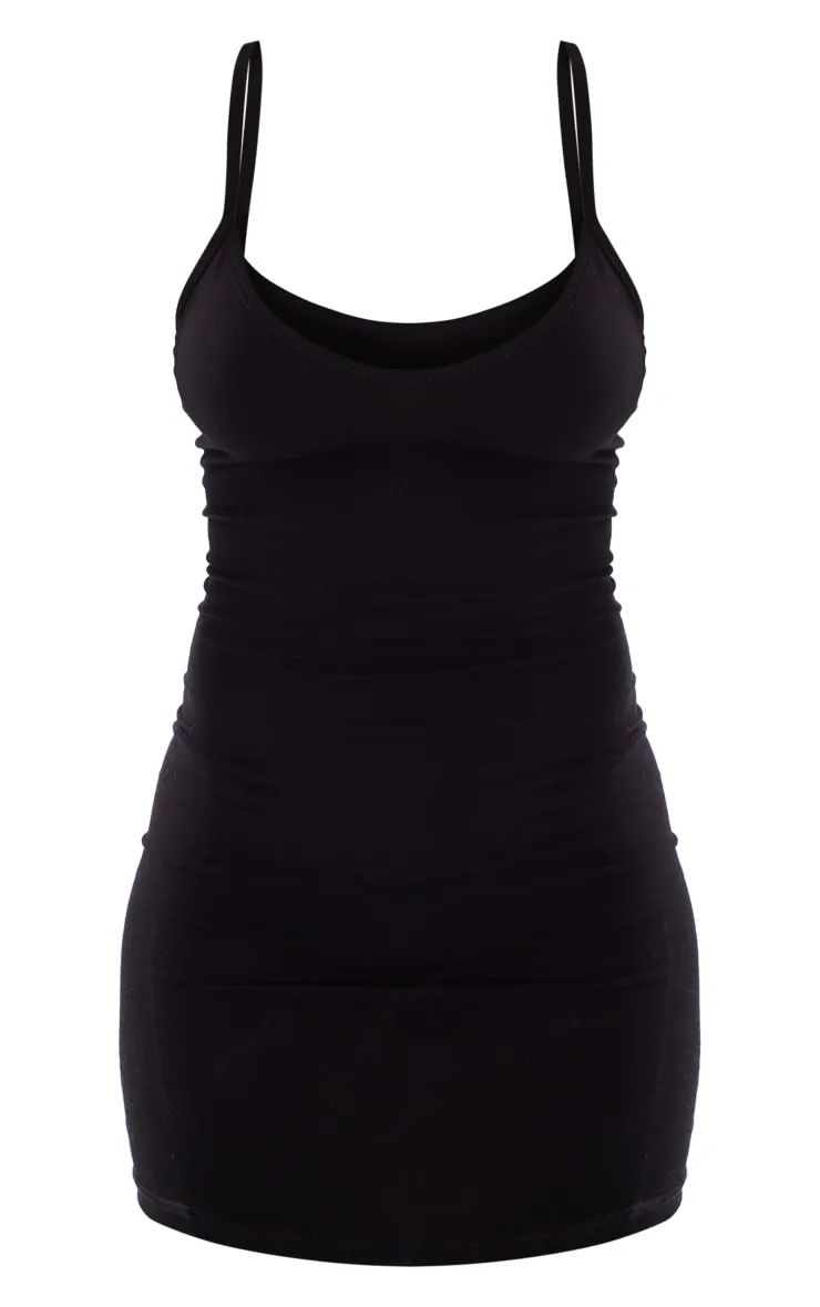 Basic Black Extreme Plunge Strappy Bodycon Dress sold by Pretty Little Thing product image thumbnail 5