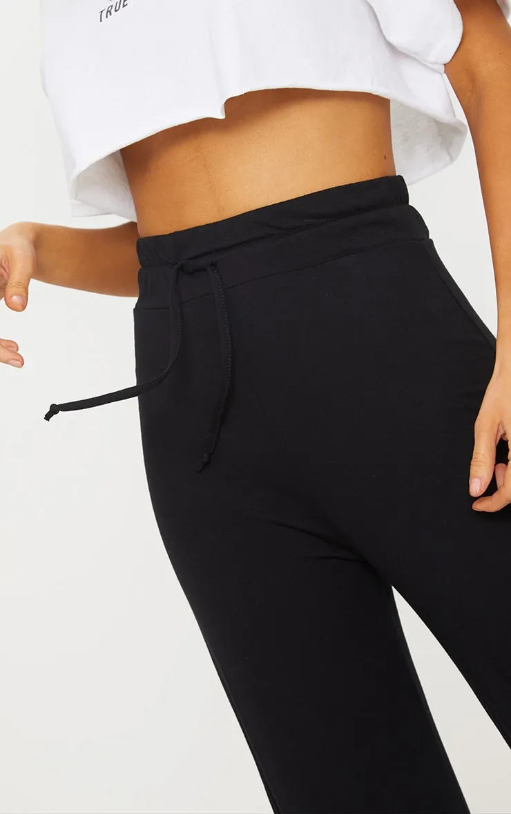 Black Drawstring Jersey Wide Leg Trousers sold by Pretty Little Thing product image thumbnail 5