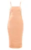 Nude Strappy Mesh Ruched Midaxi Dress sold by Pretty Little Thing