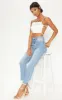 Cream Satin Backless Strappy Crop Top sold by Pretty Little Thing