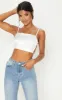 Cream Satin Backless Strappy Crop Top sold by Pretty Little Thing