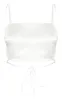 Cream Satin Backless Strappy Crop Top sold by Pretty Little Thing