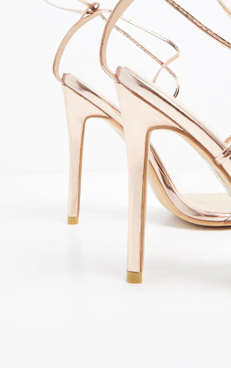 Rose Gold Clear Strap Point Toe Barely There Sandal sold by Pretty Little Thing product image thumbnail 4