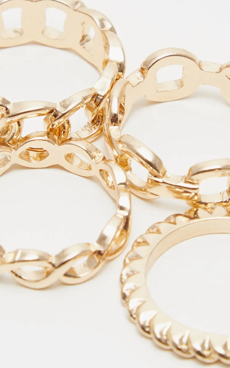 Gold Chain Link Multi Ring Set sold by Pretty Little Thing product image thumbnail 3