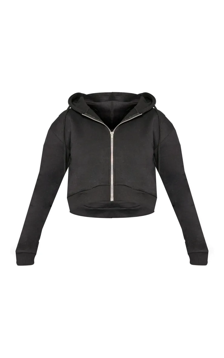 Black Crop Zip Hoodie sold by Pretty Little Thing product image thumbnail 5