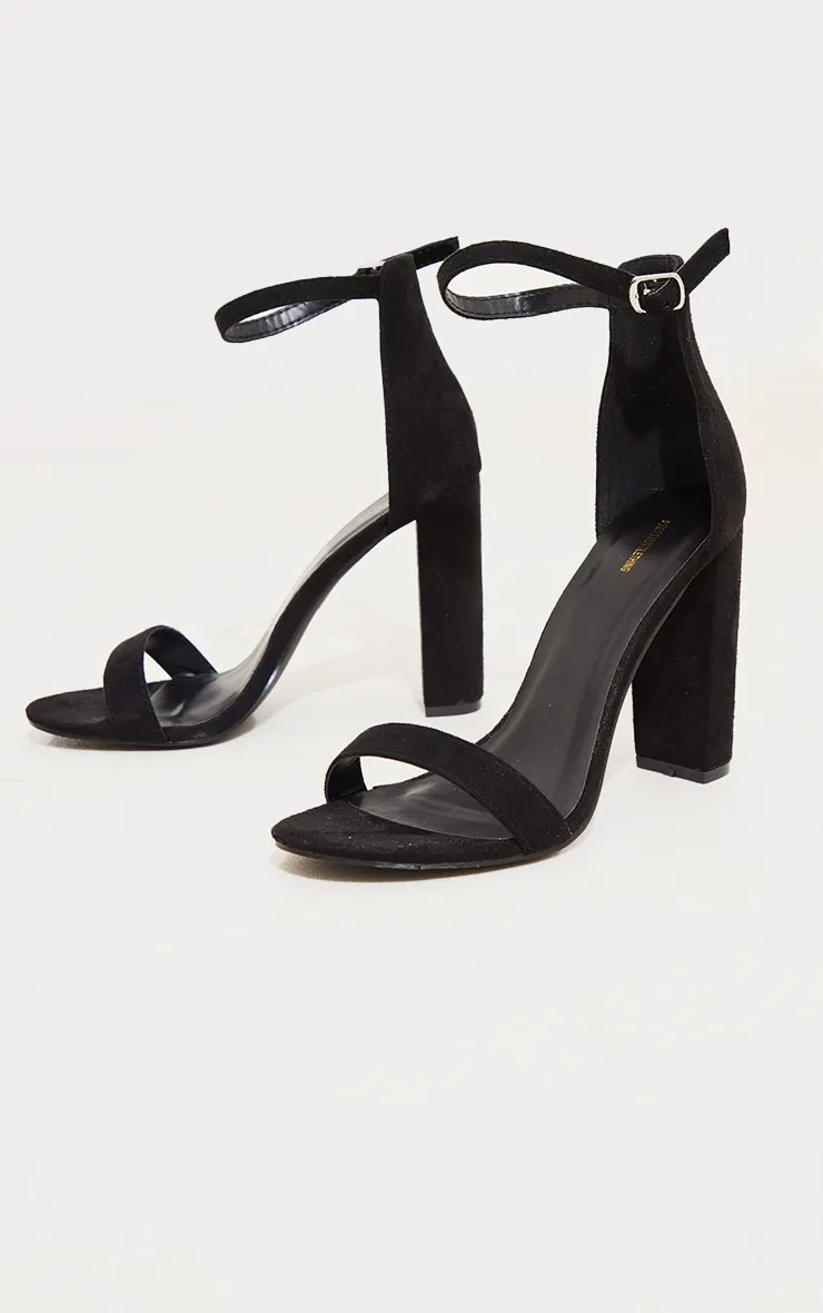 Black Wide Fit Block Heeled Sandals sold by Pretty Little Thing product image thumbnail 3
