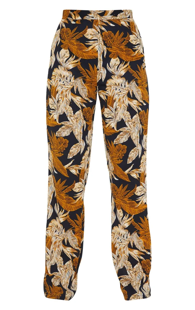 Black Palm Leaf Print Beach Flares sold by Pretty Little Thing product image thumbnail 5