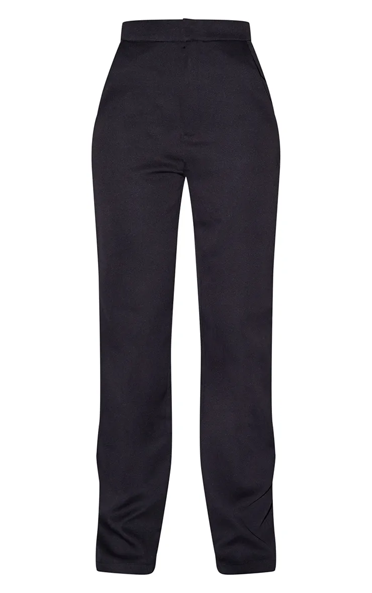 Tall Black Pocket Detail High Waisted Wide Leg Trousers sold by Pretty Little Thing product image thumbnail 5