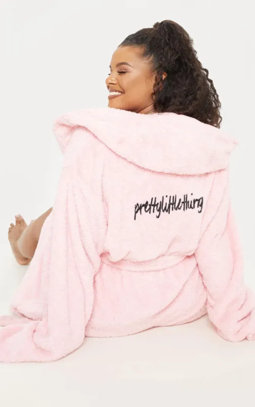PRETTYLITTLETHING Plus Pink Fluffy Dressing Gown sold by Pretty Little Thing
