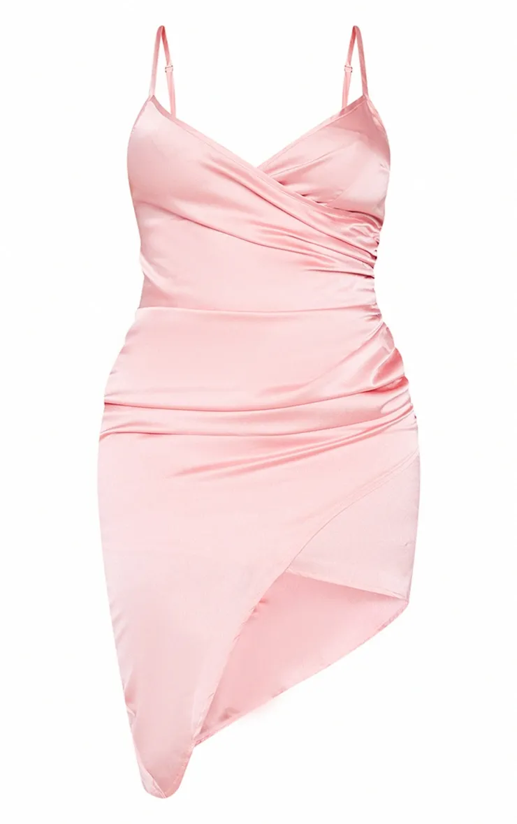 Shape Dusty Pink Satin Wrap Dress sold by Pretty Little Thing product image thumbnail 5