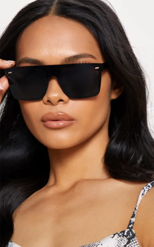 Black Oversized Resin Frame Fade Lens Sunglasses sold by Pretty Little Thing