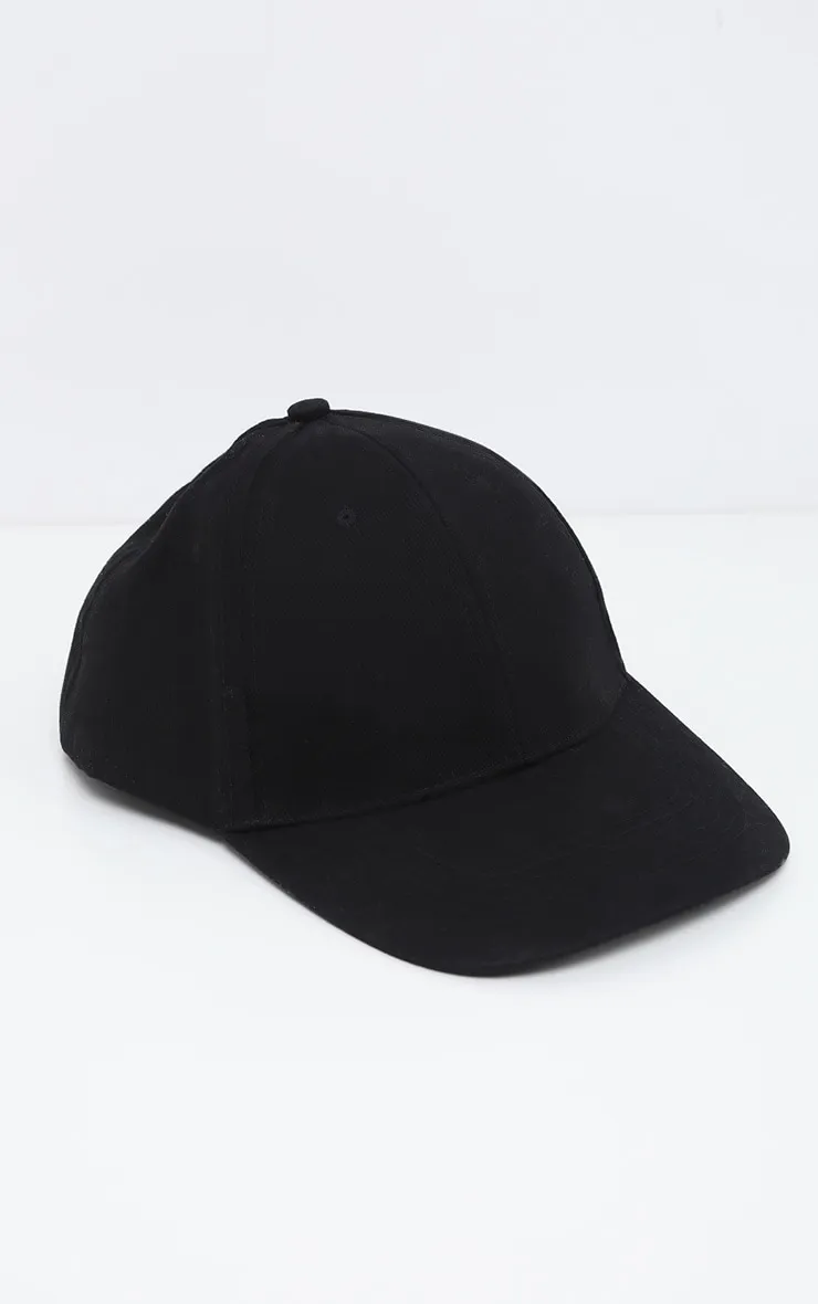 Black Plain Baseball Cap sold by Pretty Little Thing product image thumbnail 2